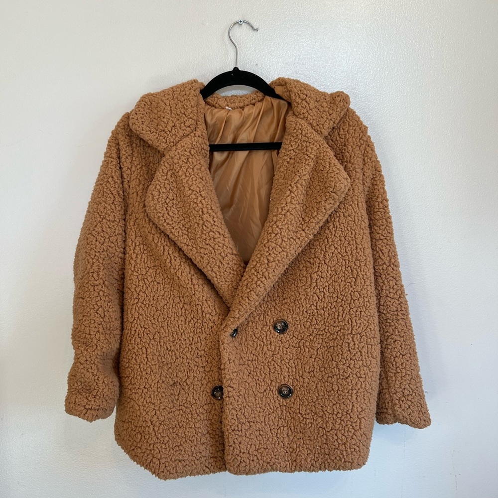 Brown teddy coat